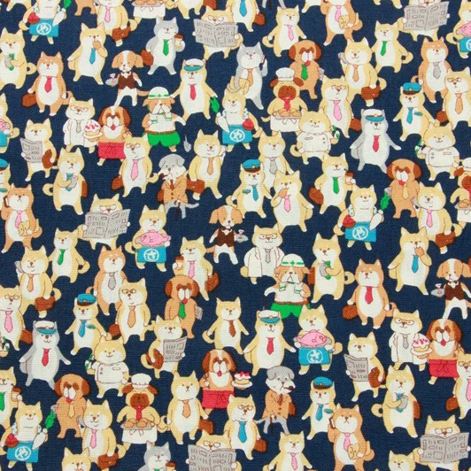 1 шт. хлопковая ткань с мультяшными собаками 45x140 см