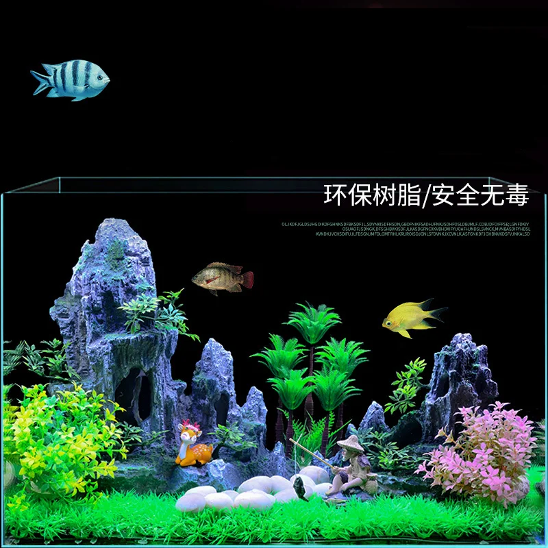 

Fish Tank Rockery Landscaping Size Aquarium House Plant Decoration Background Ornamensts Fish Aquarium Accessories