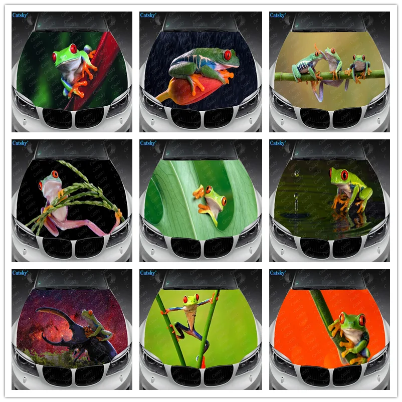 

Виниловые наклейки на капот автомобиля с красным глазом, деревом, лягушкой