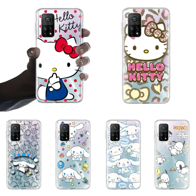

Sanrio Cute Hello Phone Case For Xiaomi Redmi Little Poco X3 F3 M3 F4 M4 X4 F2 M5 GT Nfc Pro Coque Transparent Cover