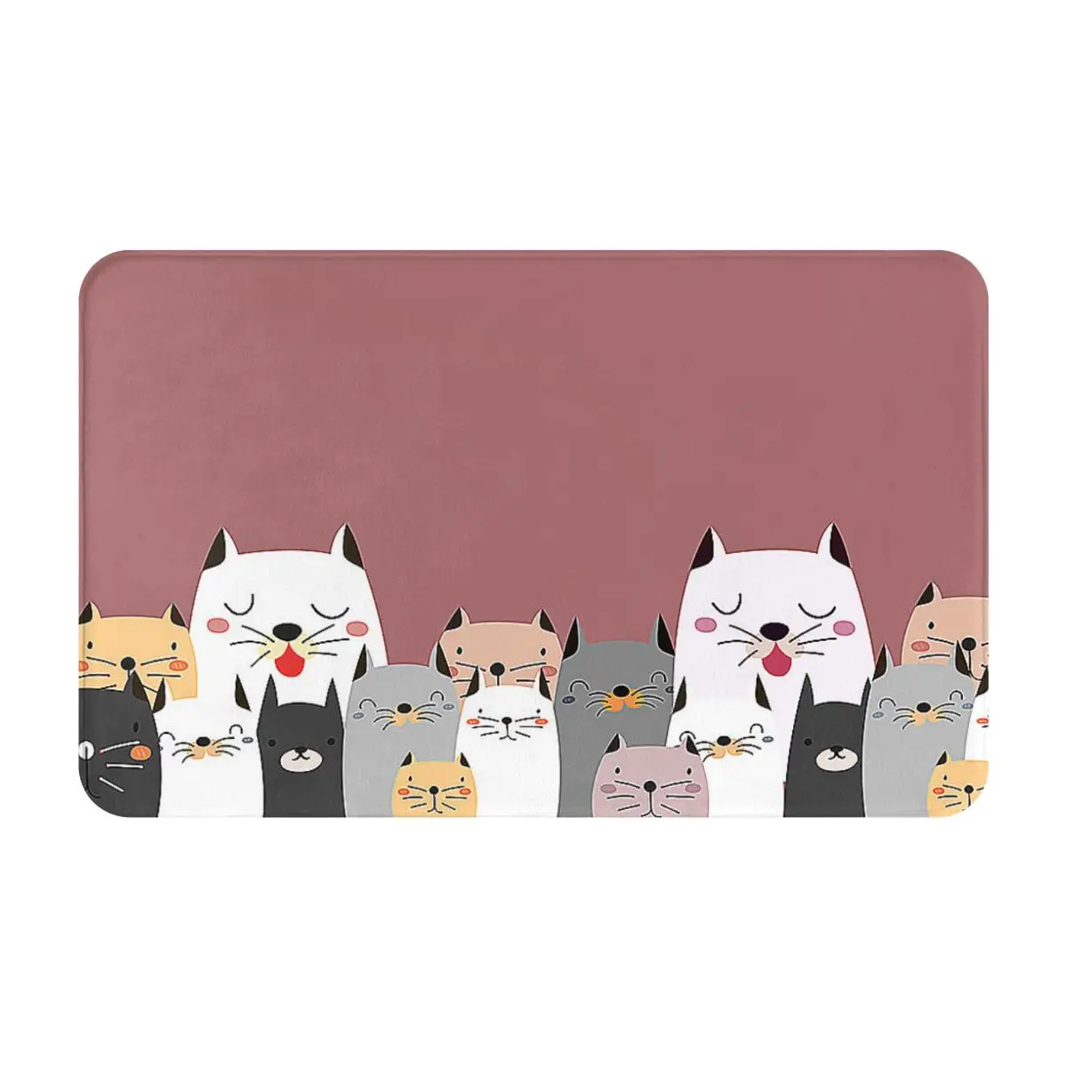 

Animal Cat Well-Trimmed Edges On The Floor For Longevity Eco-Friendly And Skin-Friendly Door Mat Non-Slip Backing Microfibers