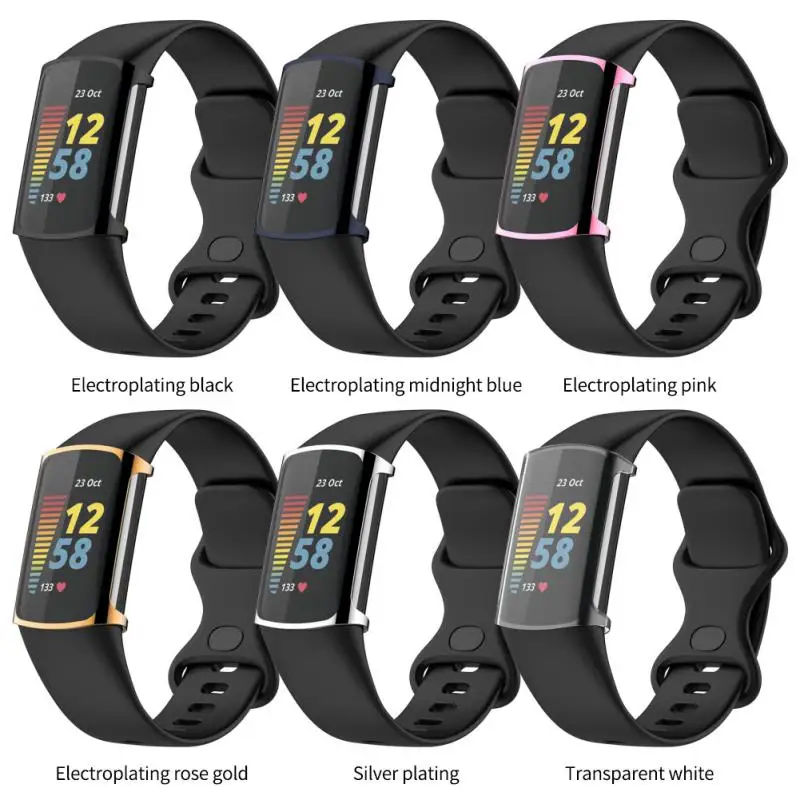 

Dustproof Screen Protector Anti-drop Protective Cover Smart Accessories Plating Tpu Protective Shell For Fitbit Charge 5