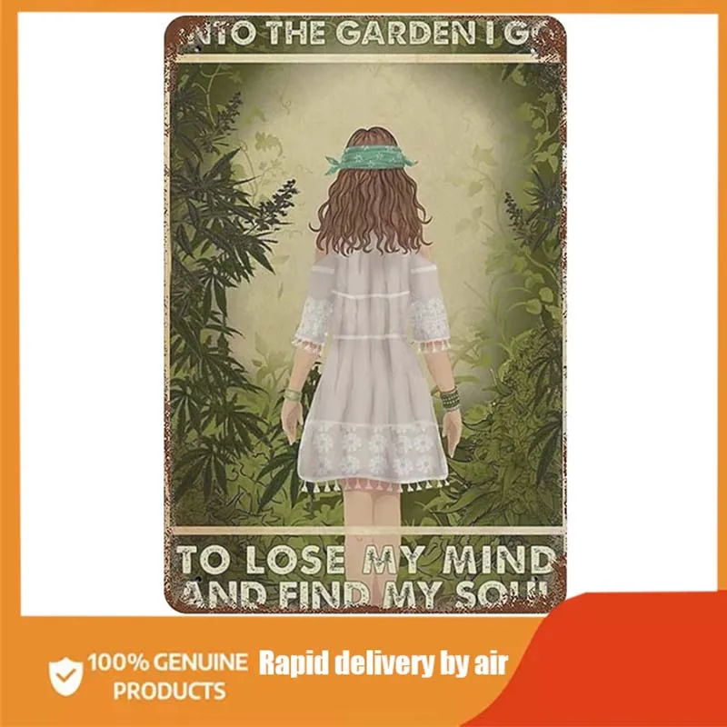 

Hippie Into The Forest Girl Flowers Metal Tin Signs Reproduction, Vintage Wall Decor Retro Art Tin Sign Funny Decorations