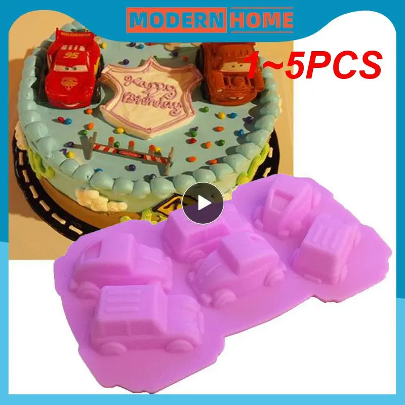 

1~5PCS Baking Tools Car Shape Silicone Mould Cake Chocolate Pan Fondant Silicone Molds Ice Cubes Cake Decorating Moulds DIY