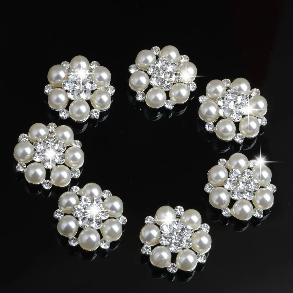 

10 Pieces Rhinestone flower DIY Embellishments Flatback Button for Jewelry Craft