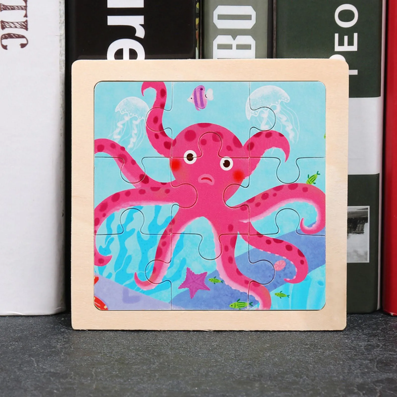 

Nine~Piece Wooden Puzzle Cartoon Animal Car Wooden Puzzle Children's Early Education Educational Puzzle 2~5 Years Old Candy