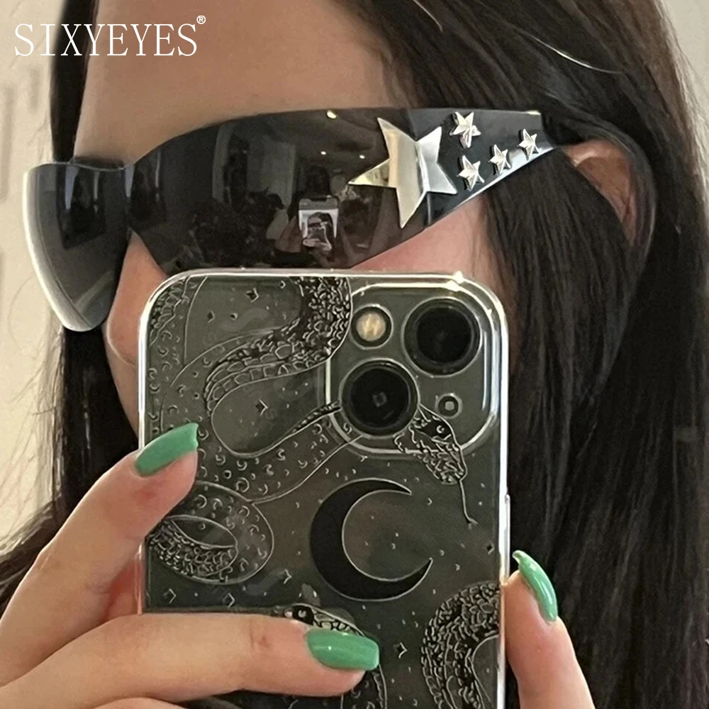

2023 Punk StarY2k Sunglasses Women Men Sports Sun Glasses Female 2000'S Wrap-Around Eyewear Goggle UV400 oculos de sol femininos