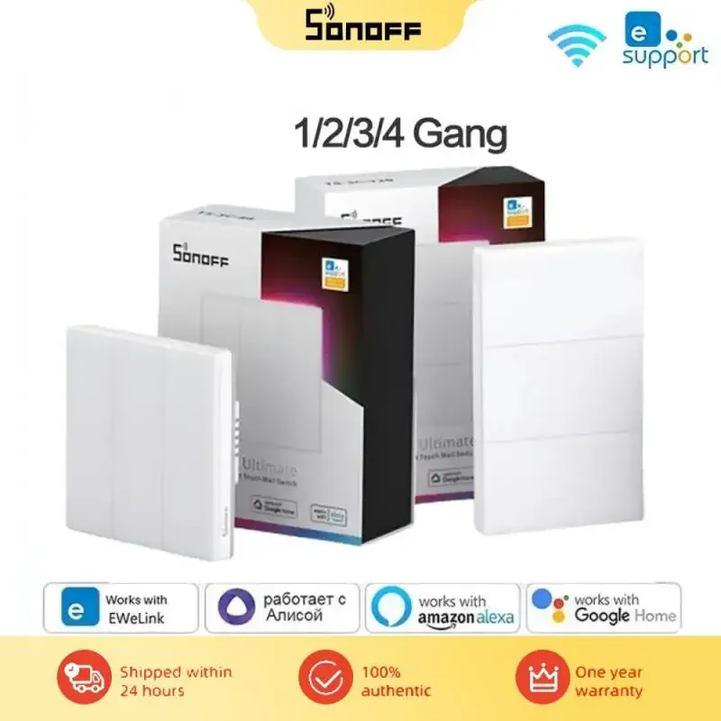 Умный настенный сенсорный выключатель SONOFF T5 120 1C 2C 3C Wi-Fi TX Ultimate