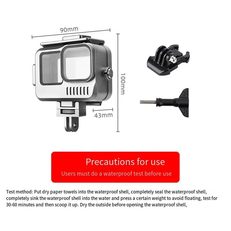 Водонепроницаемая клетка для Gopro Hero 9 10 11 корпус из алюминиевого сплава 40 м IPX8