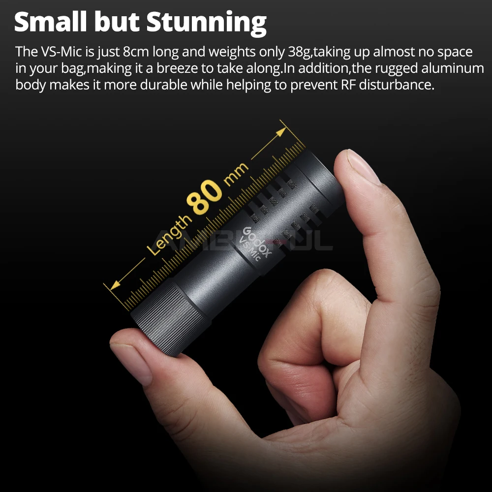 Компактный микрофон Godox VS-Mic 3 5 мм для смартфонов iPhone Android DSLR-камер видеозаписи