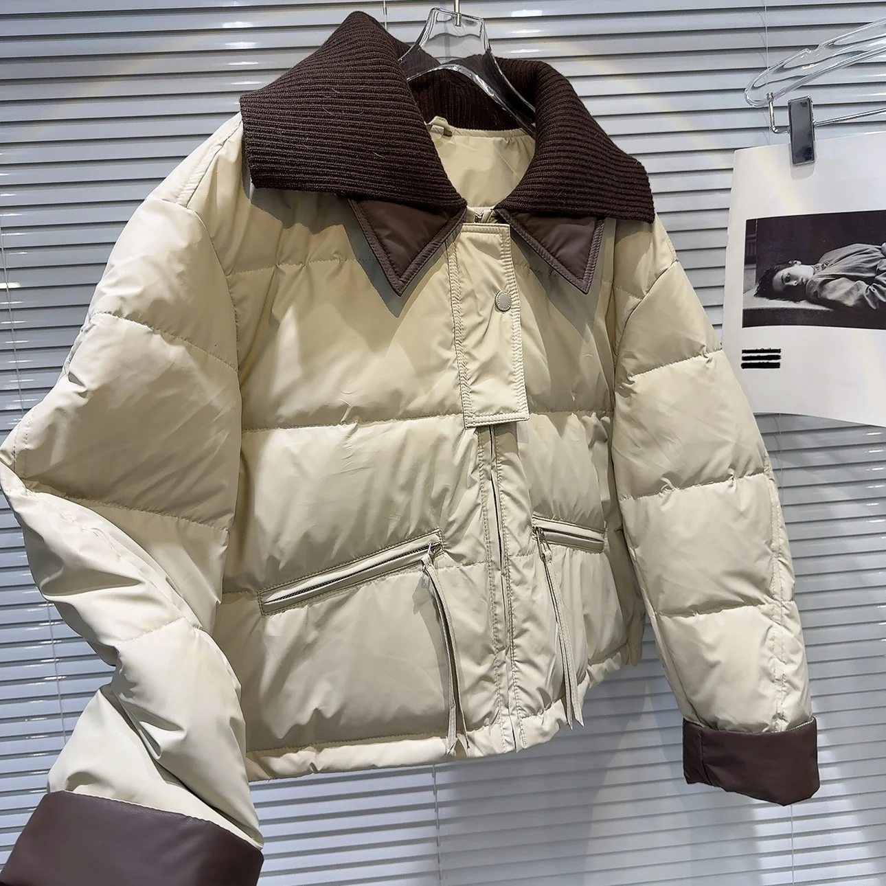 DEAT женские пальто свободные толстые панели с лацканами на молнии повседневные