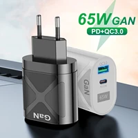 65w gan usb fast charger qc3 0 pd3 0 phone power adapter 2 port euukus plug quick charge for iphone 12 13 samsung s20 one plus