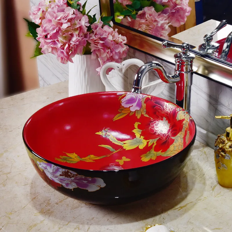 

Керамическая раковина для ванной комнаты с изображением белого снега рисунок гор