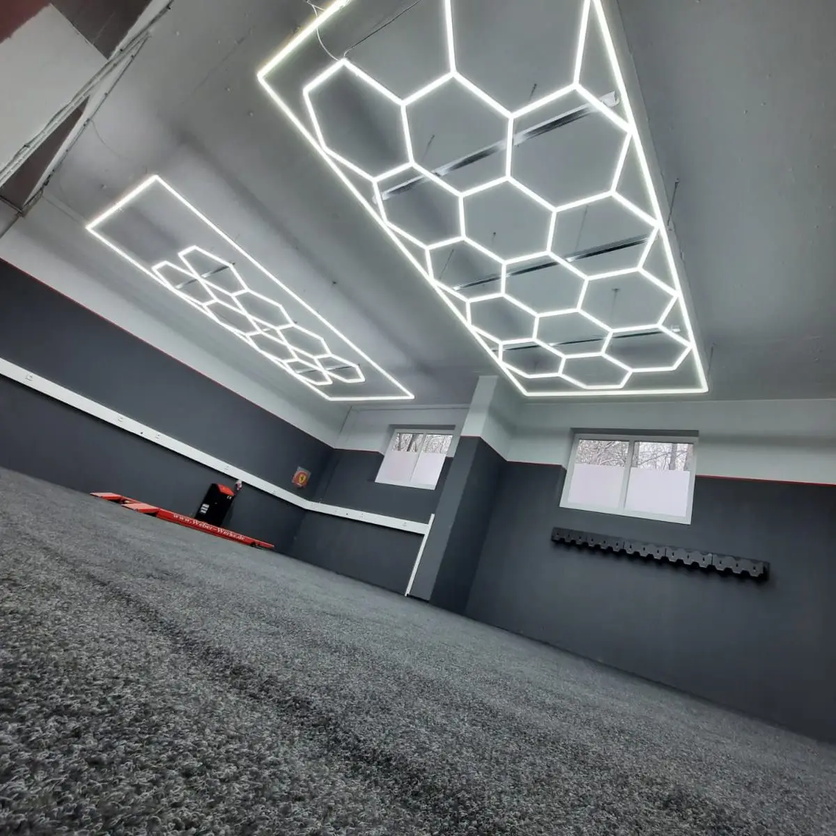 

Factory Hive Design Hexagon LED Light for Car Care Equipment Room Workshop