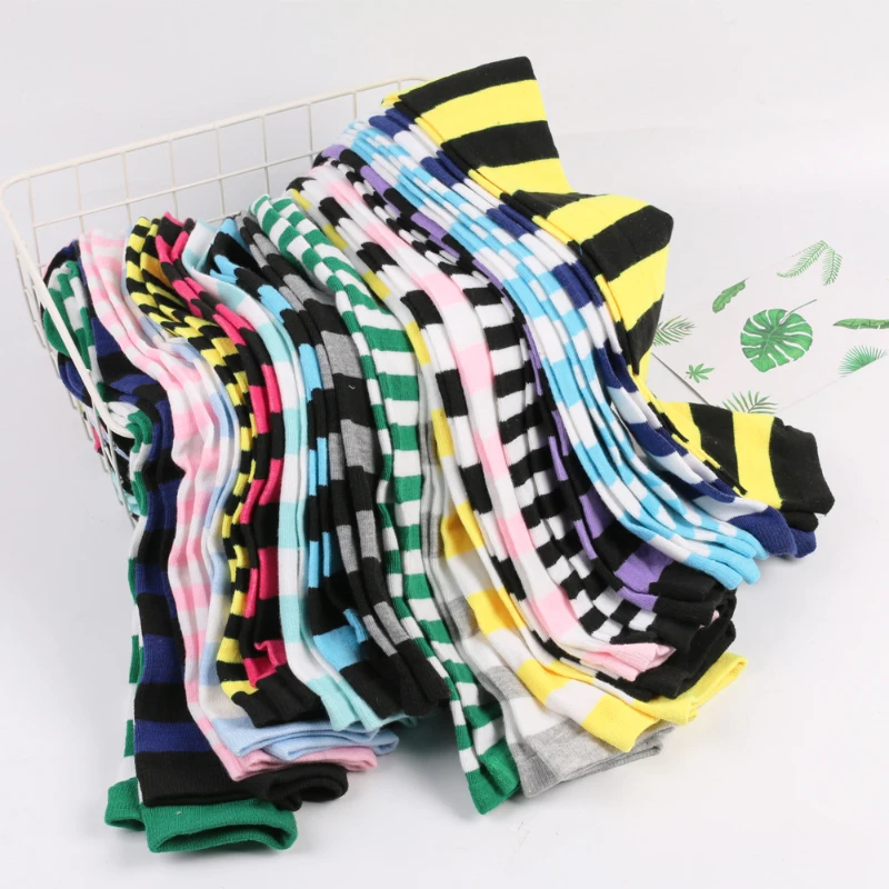 Fashion Cute Women Girls Kawaii Lolita Cotton Long Striped Thigh High Stocking Anime Cosplay Over Knee Socks