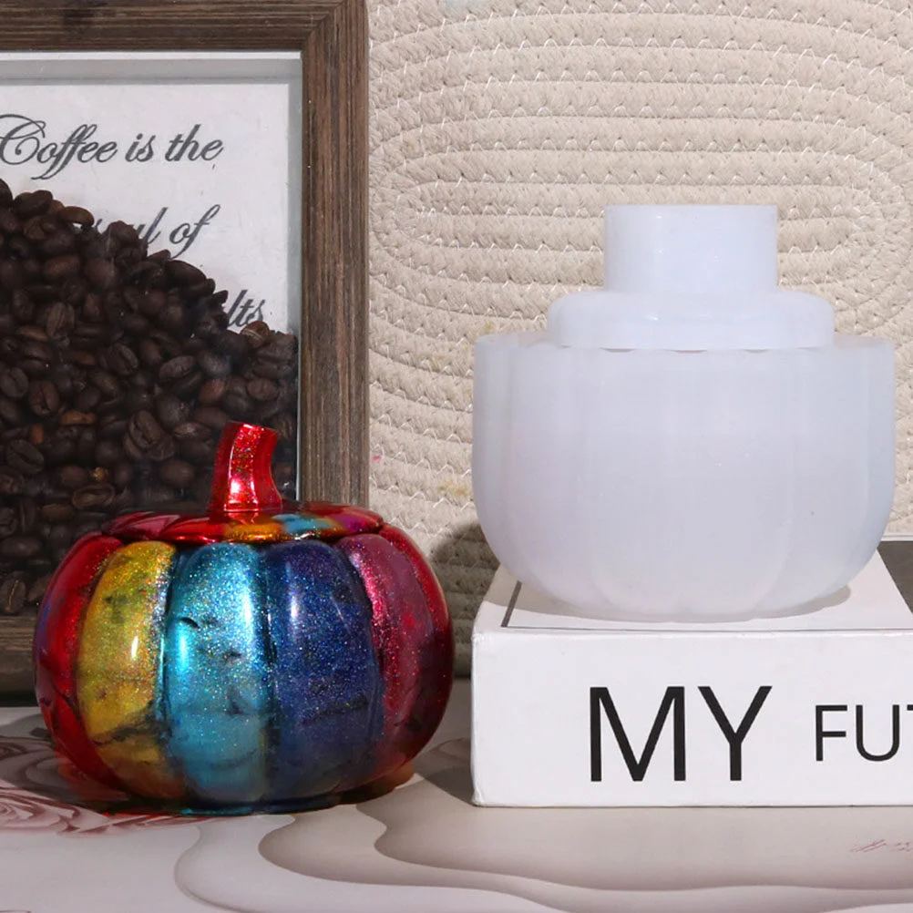 1 Set  Halloween Silicone Mold Halloween Craft Mold Epoxy Craft Making Mold Pumpkin Jar and Lid Mold