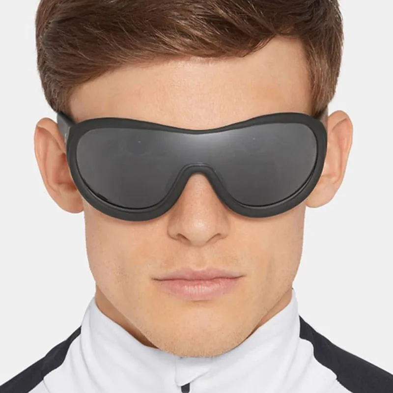 

Солнцезащитные очки оверсайз UV400 Мужские, модные круглые брендовые дизайнерские корейские овальные солнечные очки для вождения, с защитой ...