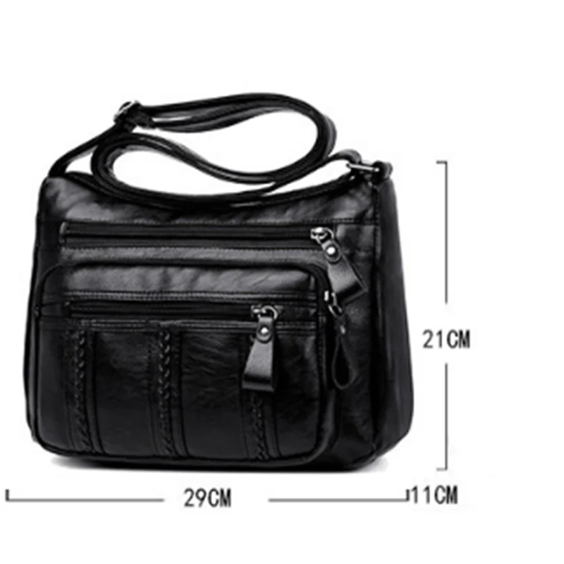 Fashion Luggage &Bags Women's Handbags Crossbody NEW Summer Simple PU Black Multi-layer Leisure Ladies Bolsos