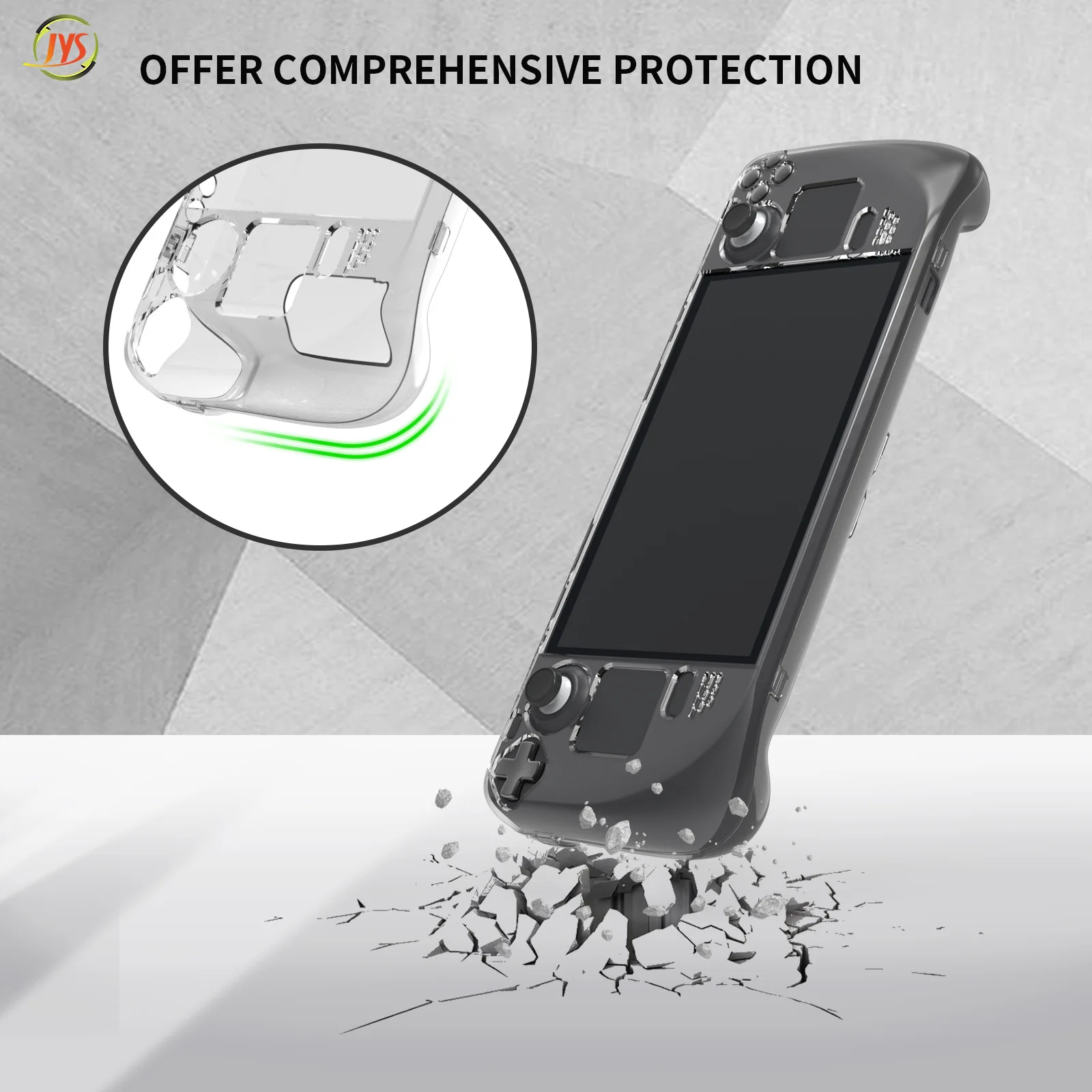 

SteamDeck host PC hard shell transparent crystal shell with bracket JYS-SD003