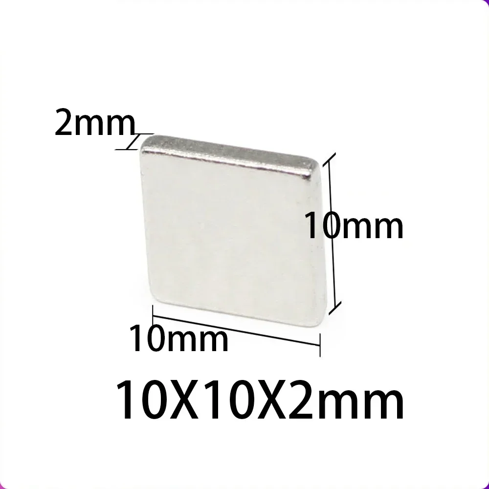 N52 10x10x2 8 Стандартный магнитный квадратный сильный магнит крошечная мощность для
