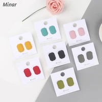cute large paint colored octagon stud earrings for women fashion square geometric big earrings jewelry wholesale