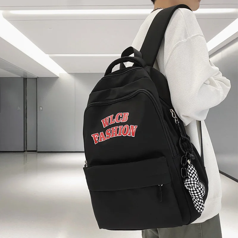 

Водонепроницаемый нейлоновый рюкзак для ноутбука для мужчин и женщин, Вместительная дорожная сумка для книг с надписью, школьный ранец в стиле преппи для подростков