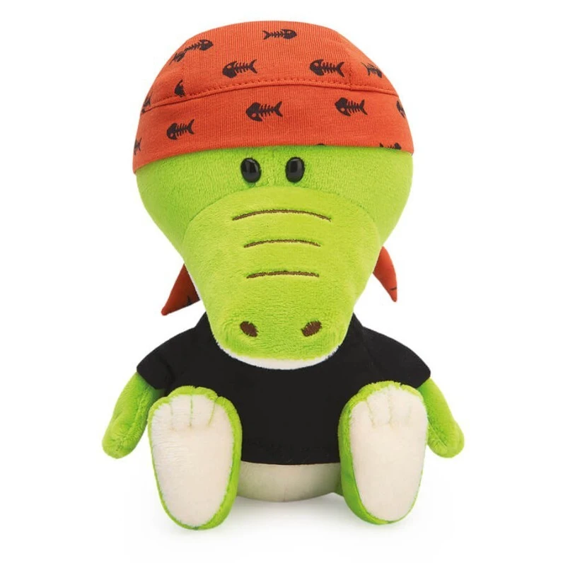 Мягкая игрушка Крокодильчик Кики в черной футболке и бандане оригинальный BUDI BASA