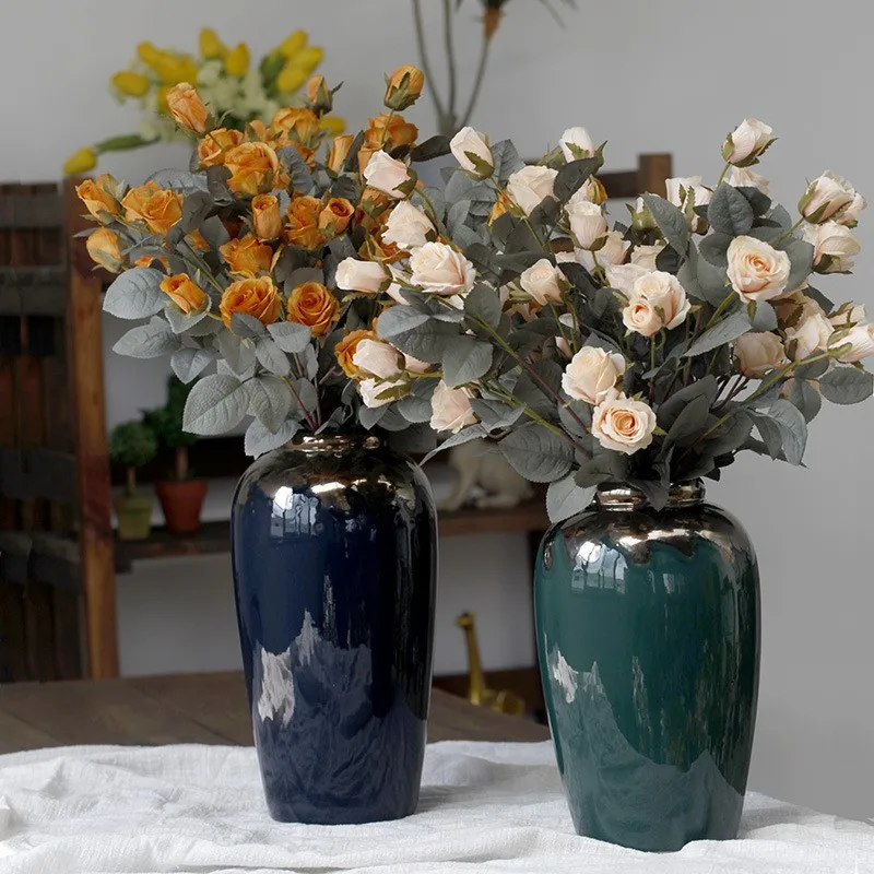 

New 7 head rose imitation flower silk flower wedding decoration home decoration flower fake flowers