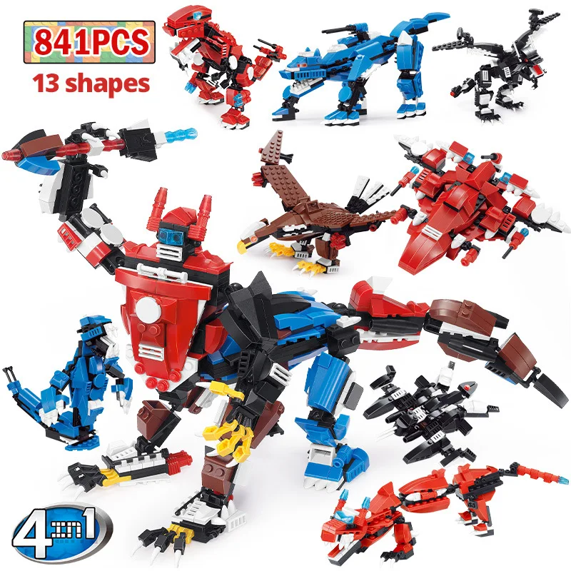 

Конструктор 4-в-1 «человек, лошадь и чудовище», совместимый с конструктором Lego, сборка и вставка, детские развивающие игрушки