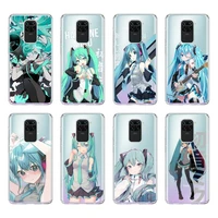 hatsune miku phone case for redmi note 11 10 9 8 pro 10t 9s 8t 7 5 transparent clear case