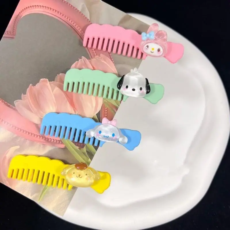 

Sanrio Kawaii маленькая расческа заколка для волос Kuromi Mymelody Cinnamoroll помпон пурин милые аксессуары мультфильм аниме головной убор игрушка Подарки