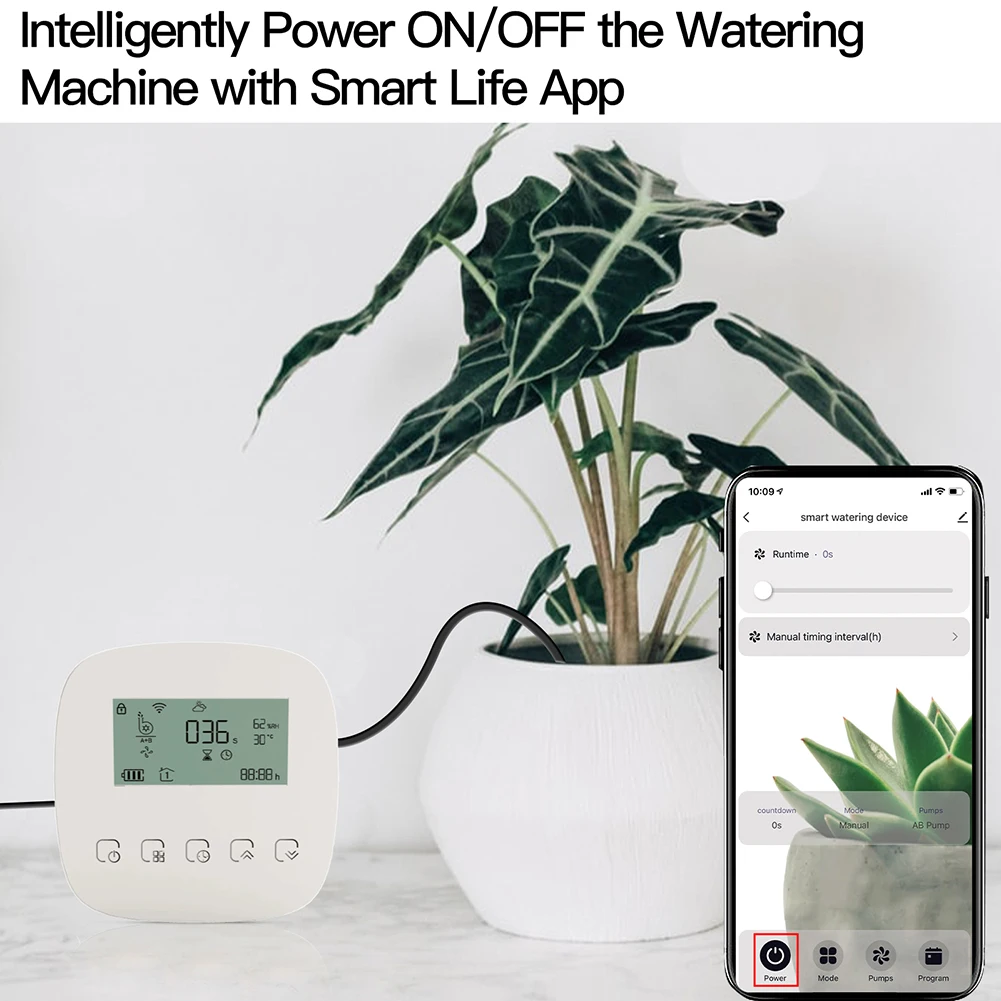 

WiFi Smart Watering Machine Automatic Micro-drip Plants Controller System Garden Irrigation Rechargable Work With Alexa Google