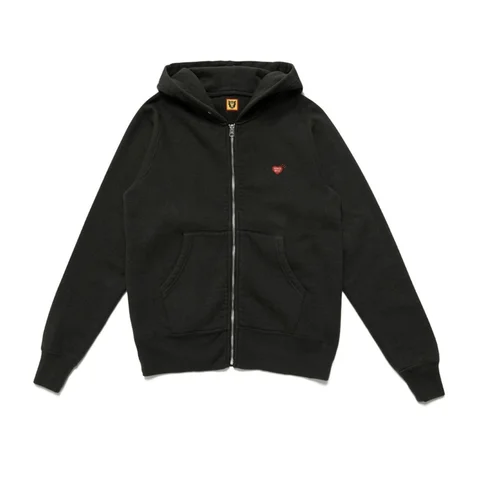 Black Cardigan Human Made Heart Zipper Hoodie Men Women 1:1 High Quality Sweatshirts 2022fw Pullovers