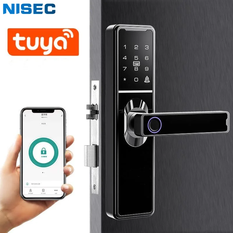 

Tuya App Indoor Door Fingerprint Lock Password Smart Door Lock Guesthouse Bluetooth Remote Electronic Lock Wooden Door Home