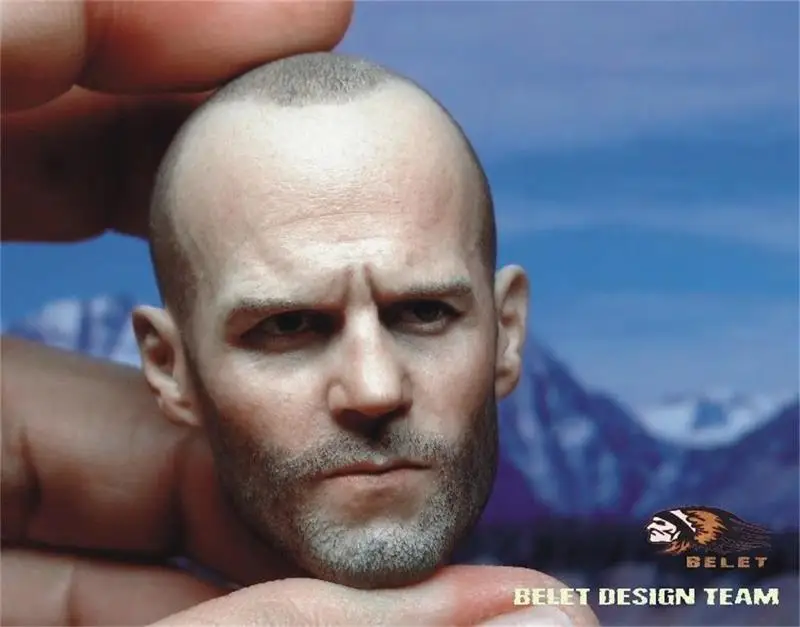 1/6 Male Tough Guy Jason Muscle Man Statham Head Sculpture Carving Model Fit 12inch Action Figures Collect