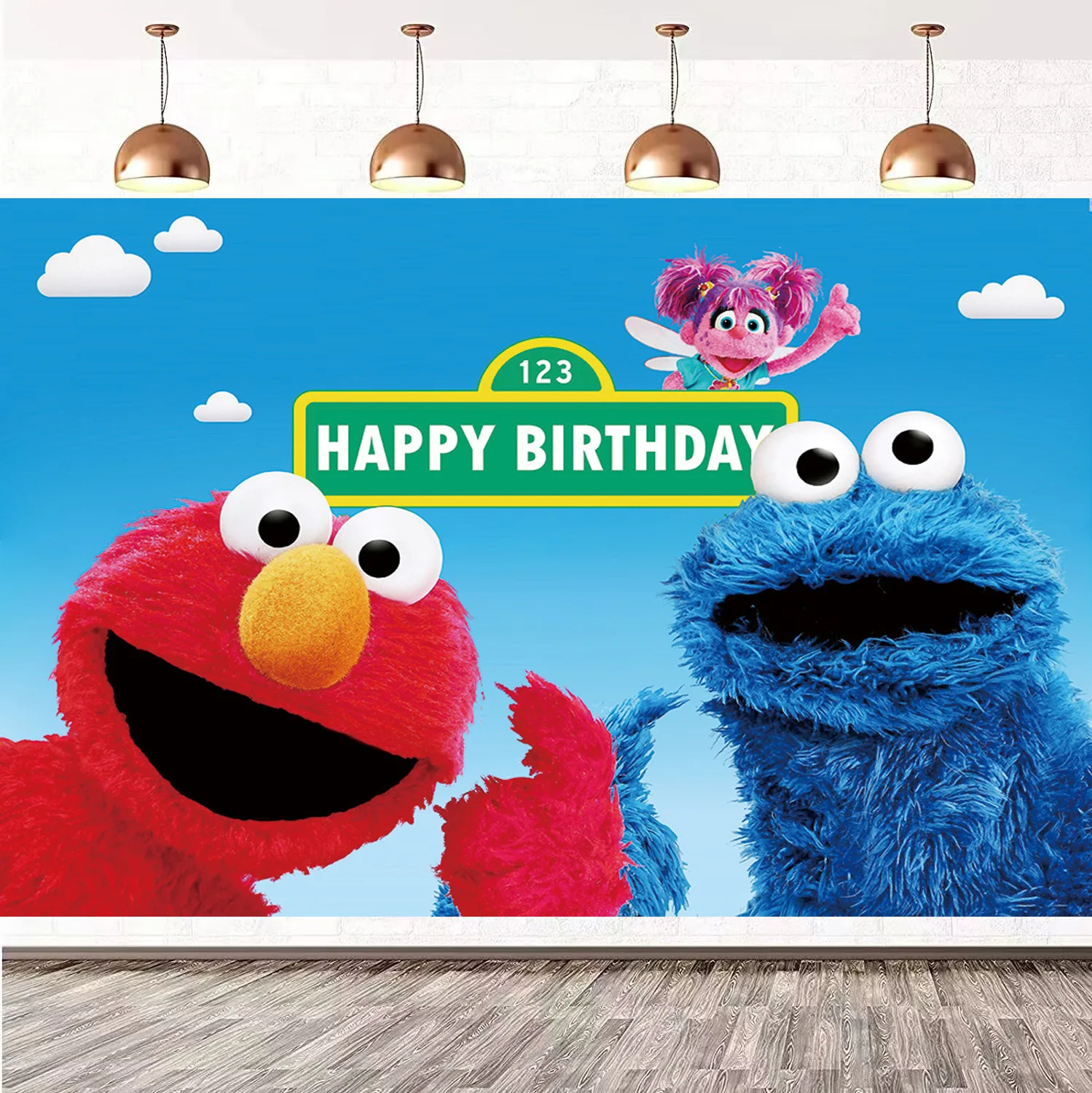 

Cookie Monsters Birthday Backdrop Sesame Street Theme Birthday Party Custom Banner Children Photo Background Decoration Prop