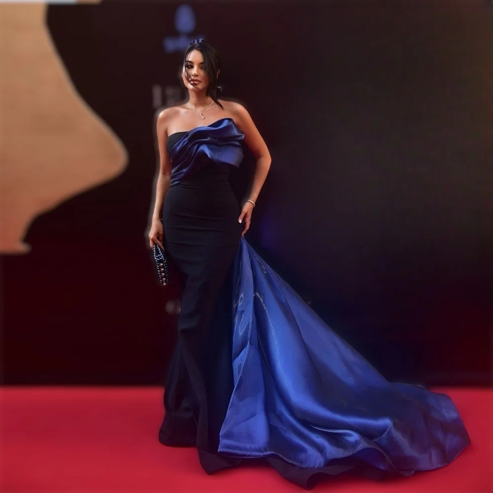 Вечернее платье для выпускного вечера официальное без бретелек юбка-годе в пол