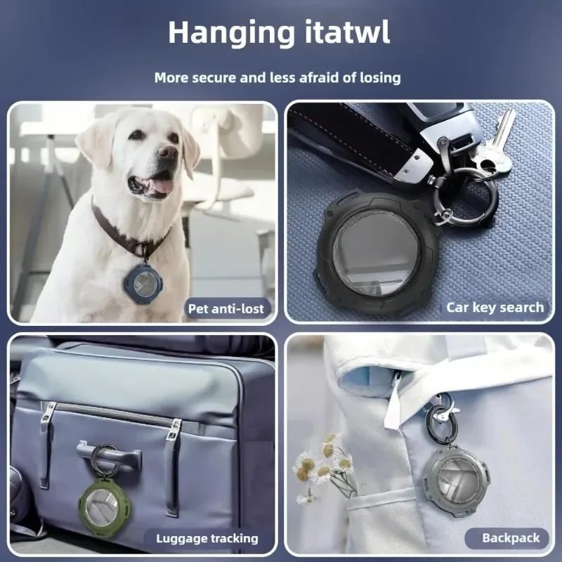 Фото Для Apple AirTag: прочный защитный чехол, ударопрочный держатель, аксессуар для предотвращения потери с клипсой для сумки. №3