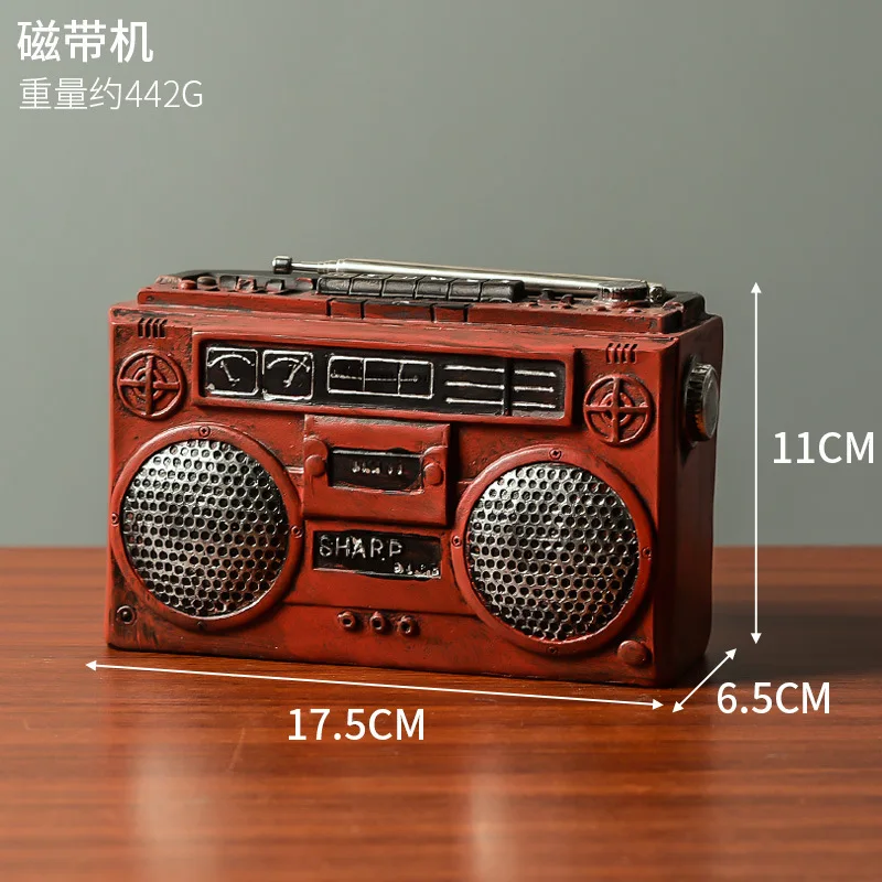 

Nostalgia Vintage Resin Ornaments Crafts Home Decoration Mini Ornaments Photography Props Camera Phonophone Decor