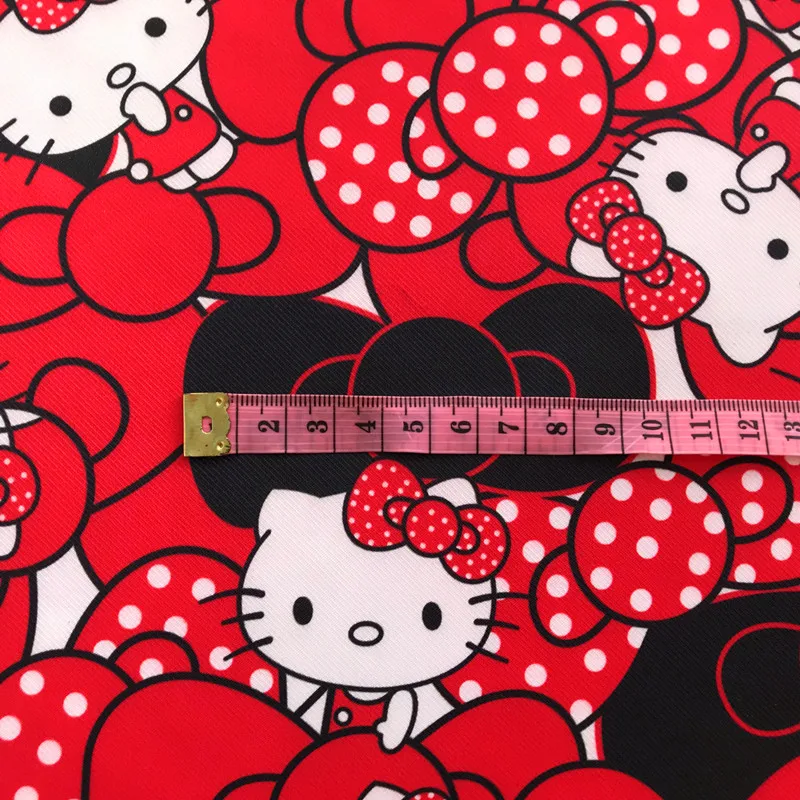 Водонепроницаемая композитная ткань из полиэстера с принтом Hello Kitty ручной