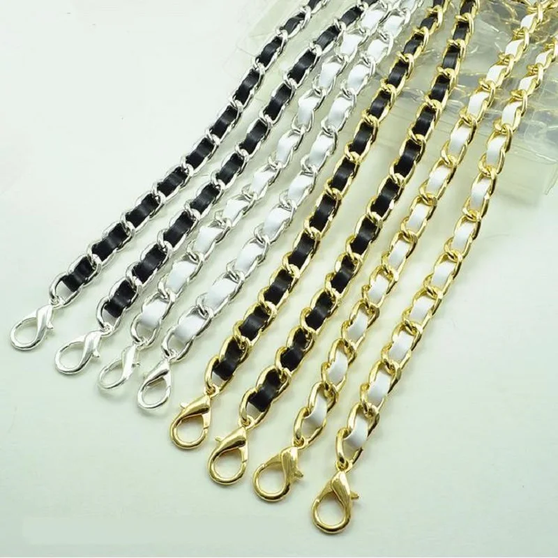 Free Shipping  8mm Metal Chain With Pearl Women Bag Strap Replace Handbag Schoolbag Chains