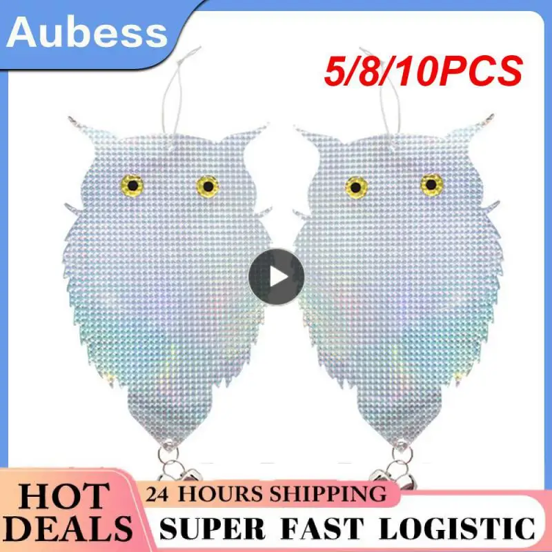 

5/8/10PCS Scare Bird Garden Bird Repellent New Owl Shape Agricultural Orchard Bird Repellent Double-sided Laser Reflective