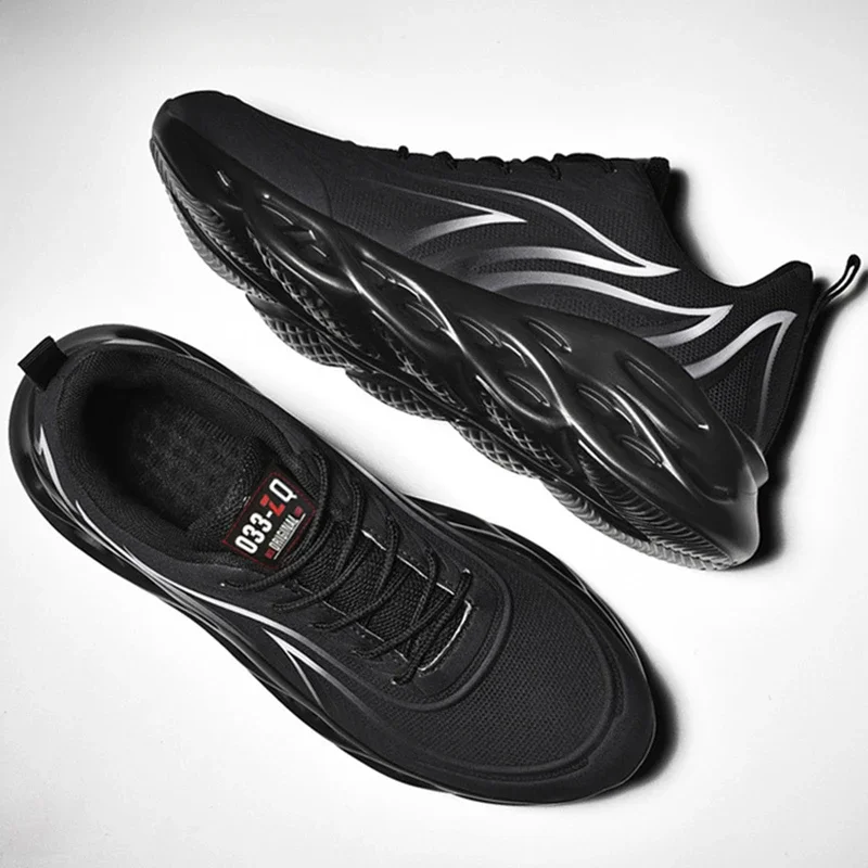 Кроссовки Легкая обувь Модные уличные спортивные кроссовки с пламенным принтом