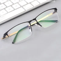 half rim alloy frame glasses for male new arrival business style fashional metal myopia spectacles