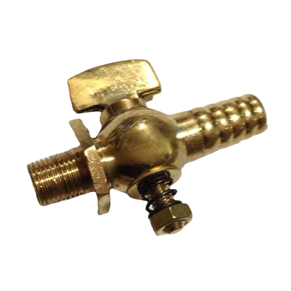 

G 1/8" 1/4" 3/8" 1/2" BSPP Male To 8mm Or 10mm Hose Barb Brass Drain Petcock Shut Off Valve Water Fuel Gas Oil Home Garden