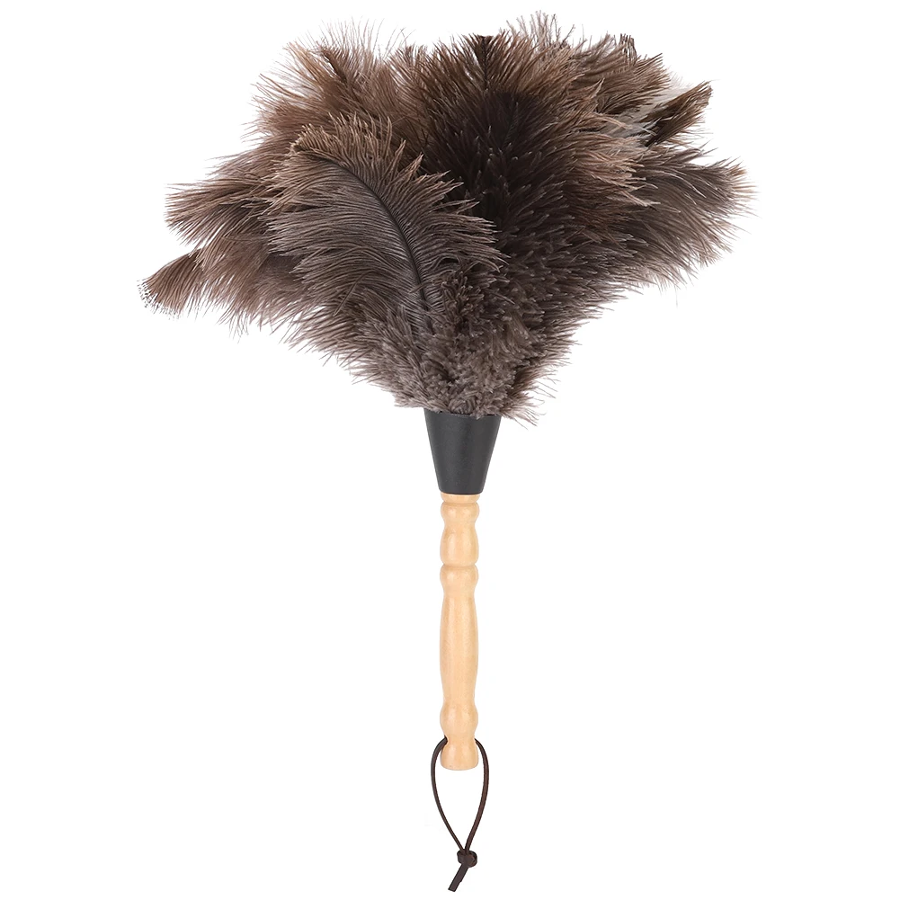

Anti-static Reusable Wooden Handle Ostrich Feather Duster Dust Removal Cleaning Tool duster ostrich duster ostrich