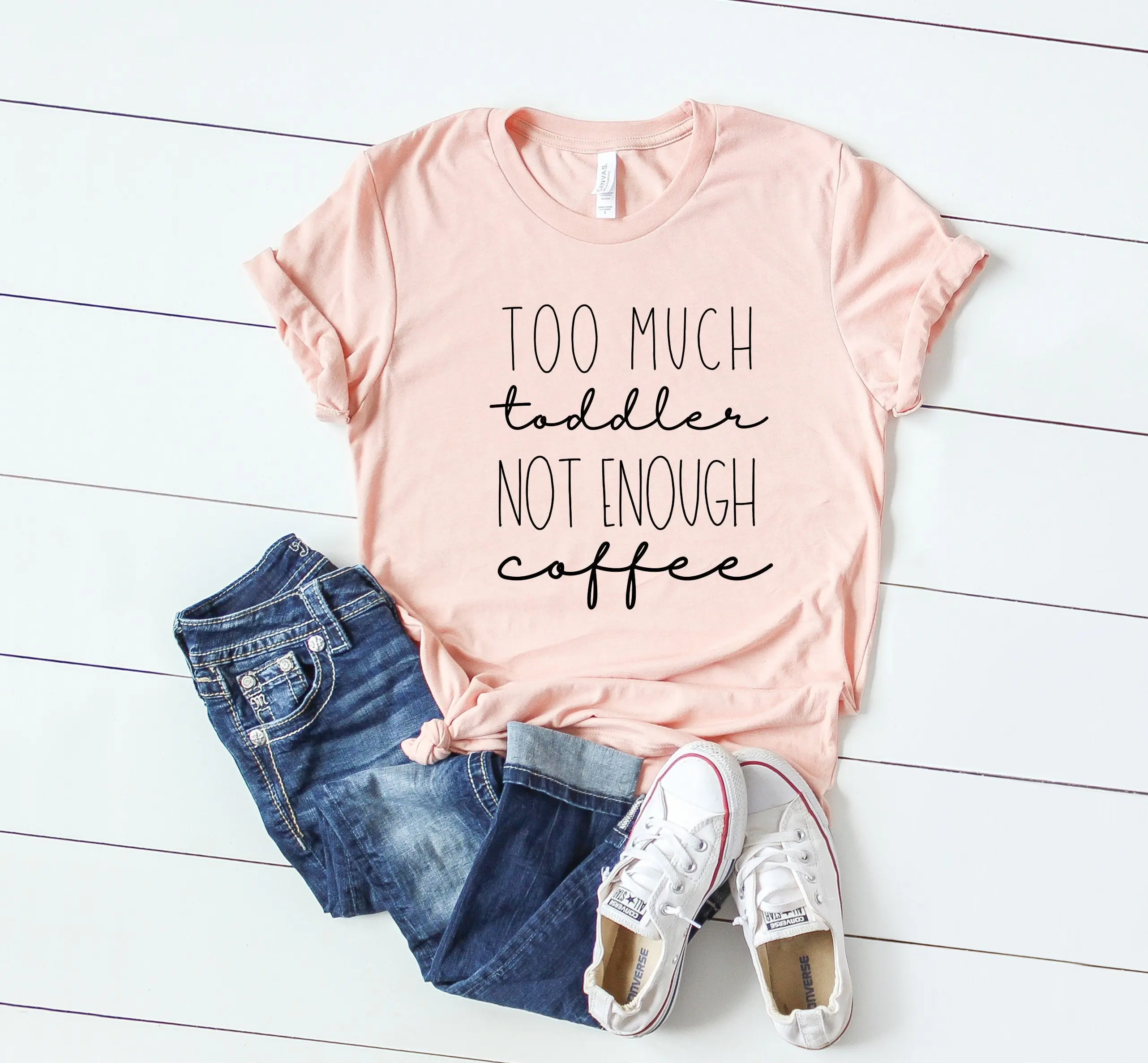 Слишком много малышей недостаточно кофе Футболка день матери влюбленная