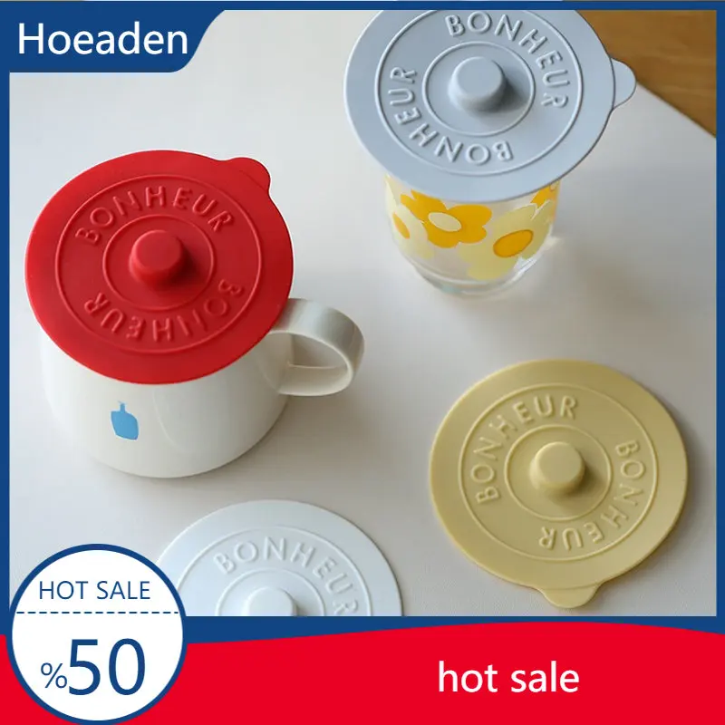 

1pcs Universal Silicone Glass Cup Cover Sealing Protective Lid Heat Temperature Preserve for Coffee/Milk Cup with Convex Handle