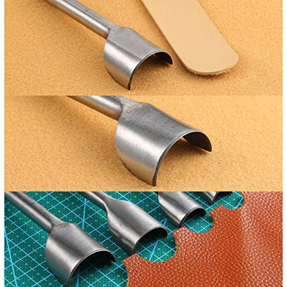 1Pcs Leather Craft Tools Half Round Cutter Punch Handmade Arc-shaped for Belt Strap DIY |