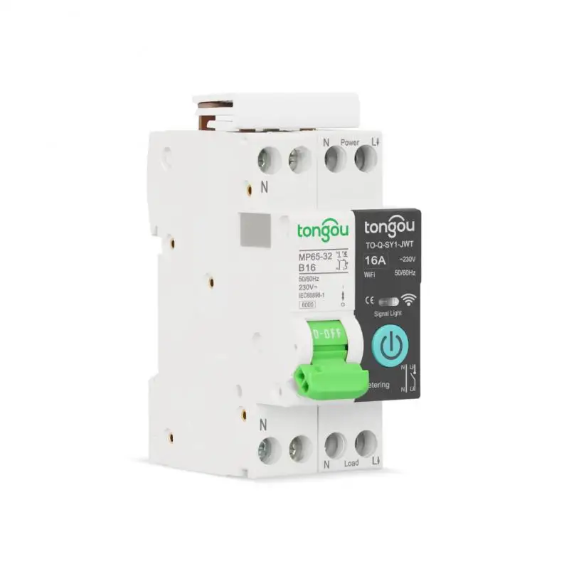 

With Metering Wireless Remote Control Switch Wifi Switch Smart Home Tuya Wifi 1p 32a Din Rail Smart Circuit Breaker New Hot